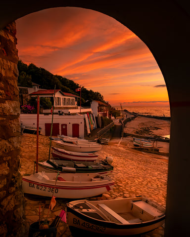 FEU SUR LE PORT DE GUETHARY